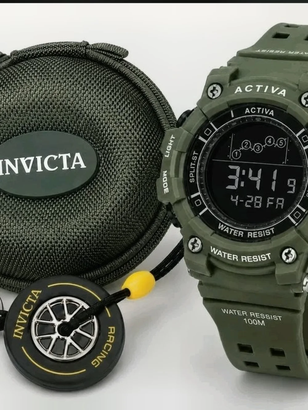 Invicta ActivA Olive Green and Black Digital Sports Watch